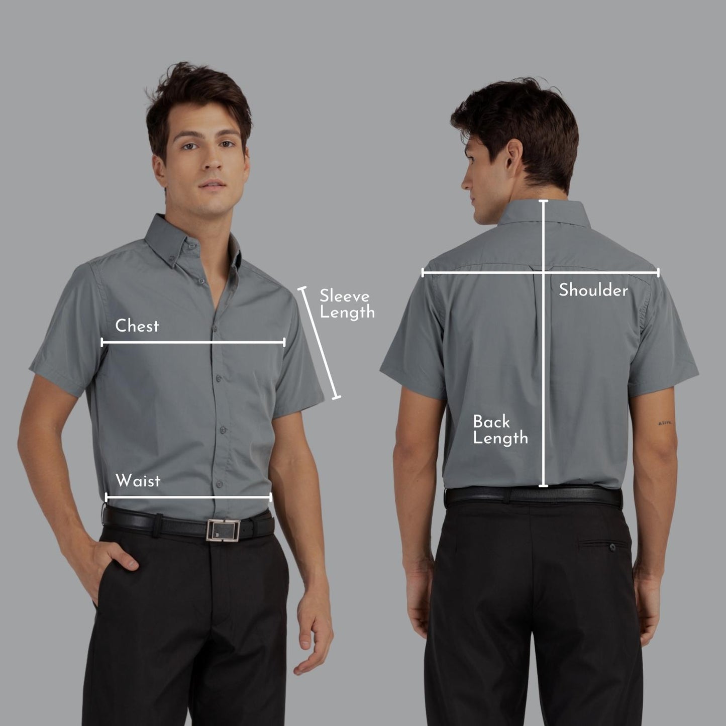 Mens SLIM FIT Corporate Wear Button Down Short Sleeve LIGHT BLUE Shirt - IDENTITY Apparel Shop
