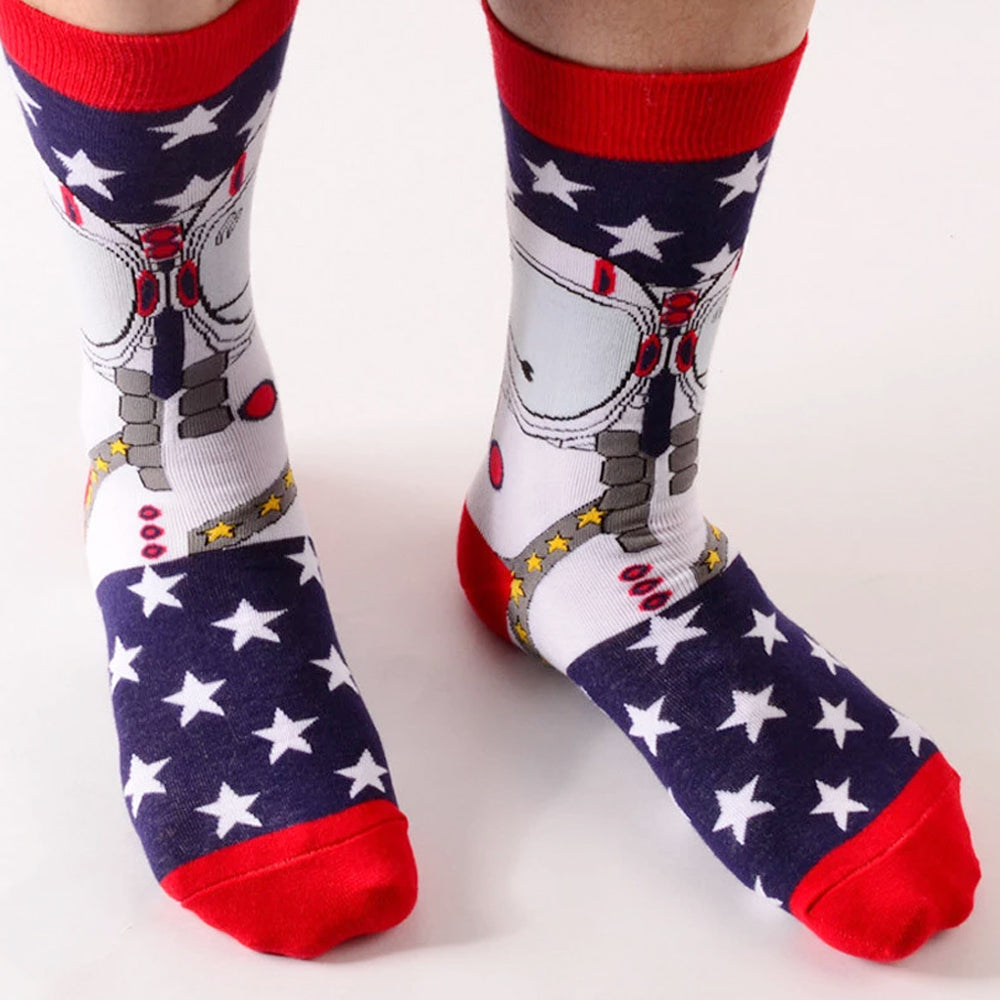 Astronaut Printed Mid-Calf Length Socks - IDENTITY Apparel Shop