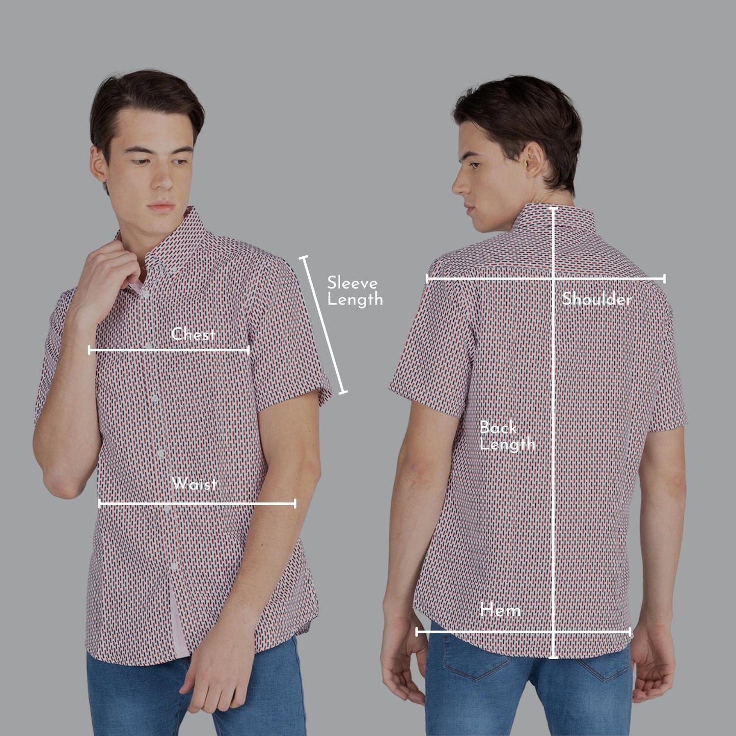 K1555 Mens REGULAR FIT Heritage Prints Button Down Short Sleeve Shirt - IDENTITY Apparel Shop