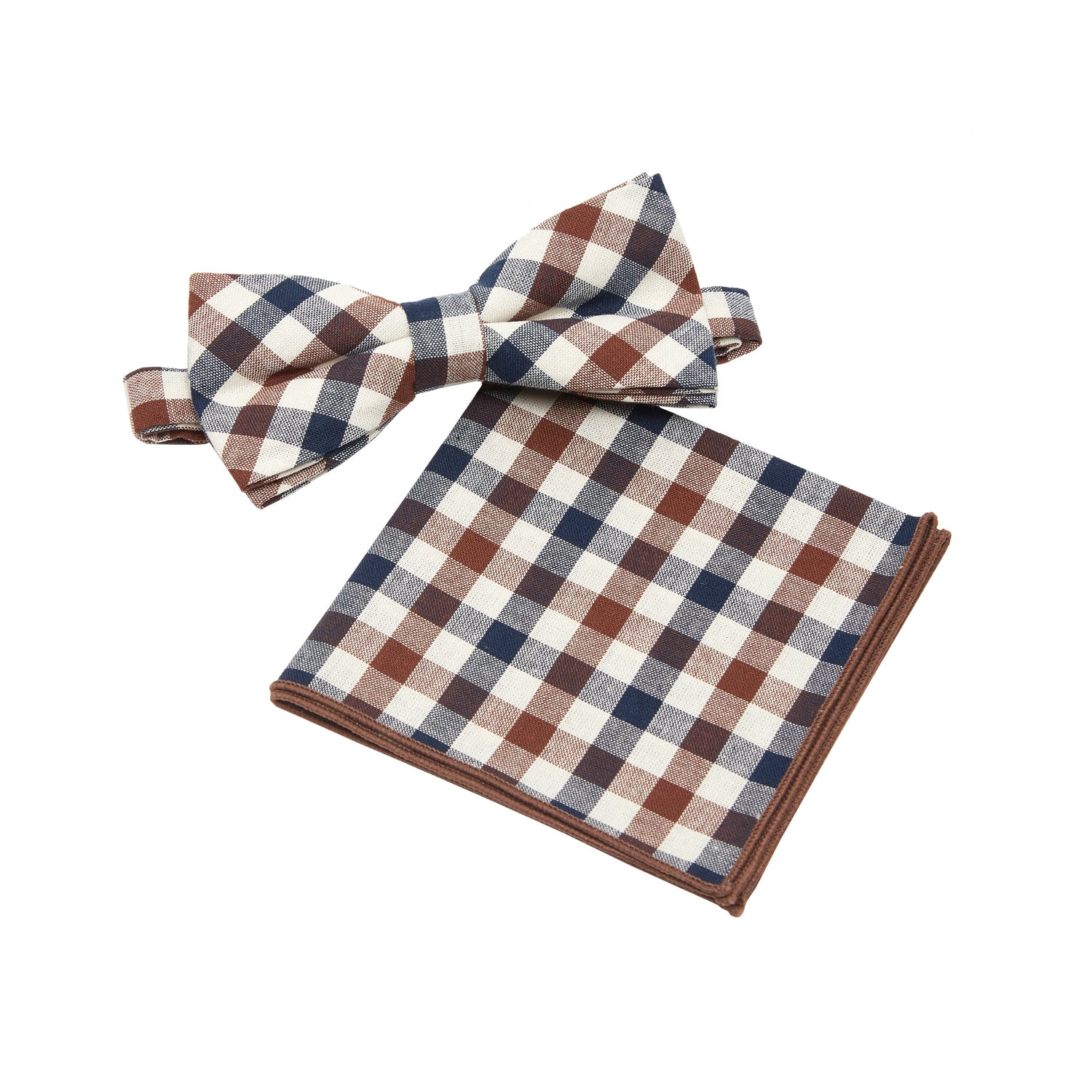 ID-CBT-18 IDENTITY Mens Cotton Bowtie and Pocket Square Set - IDENTITY Apparel Shop