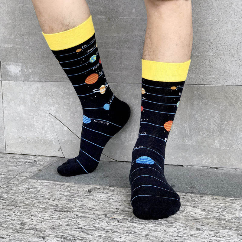 Planetary Printed Mid-Calf Length Socks - IDENTITY Apparel Shop