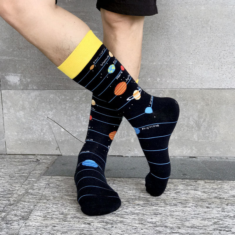 Planetary Printed Mid-Calf Length Socks - IDENTITY Apparel Shop