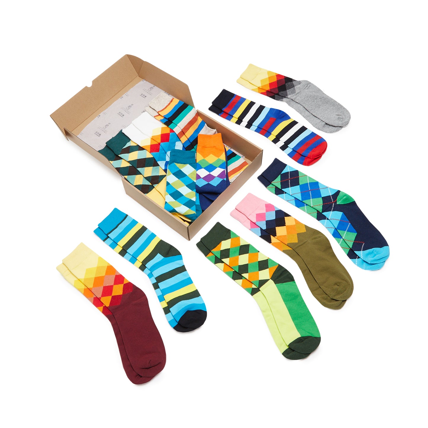 Argyle Collection Box of Socks Gift Set - 12 Pairs - IDENTITY Apparel Shop