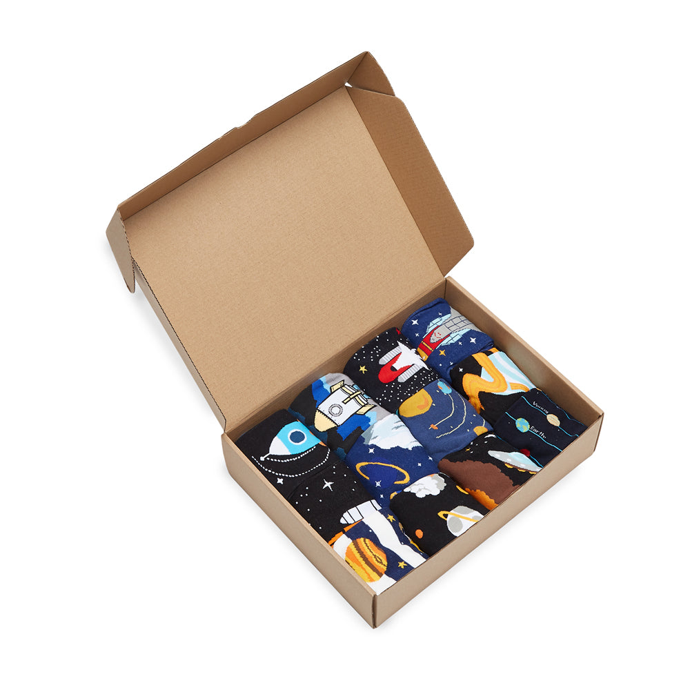 Intergalactic Box of Socks Gift Set - 12 Pairs - IDENTITY Apparel Shop