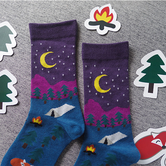 Campfire Stories Printed Quarter Length Socks - IDENTITY Apparel Shop