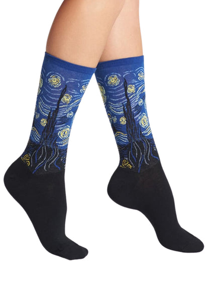 Starry Night Printed Crew Length Socks - IDENTITY Apparel Shop