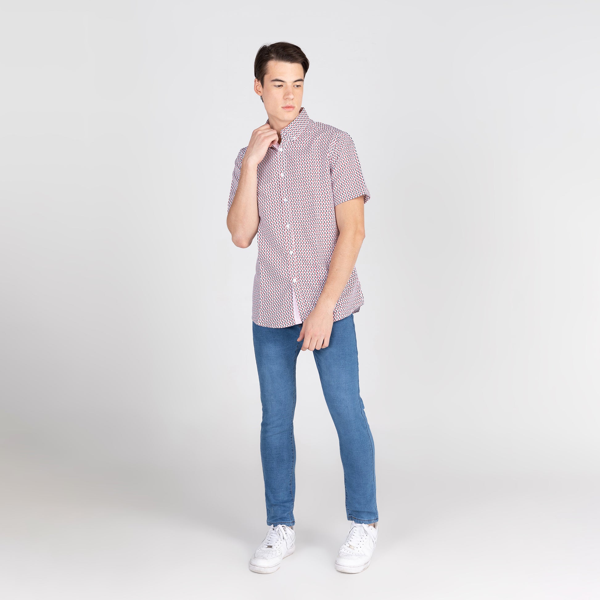 K1569 Mens REGULAR FIT Heritage Prints Button Down Short Sleeve Shirt - IDENTITY Apparel Shop