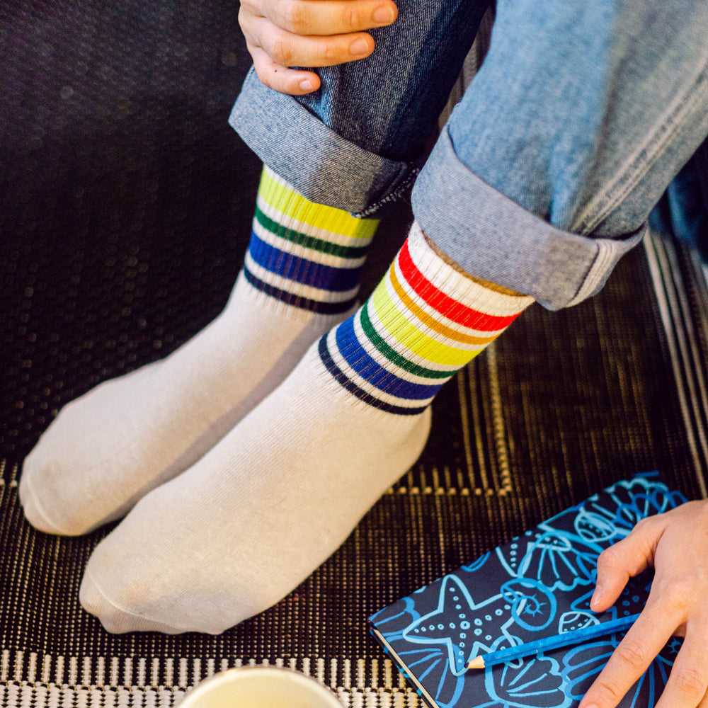 Retro Stripes Quarter Length Socks - IDENTITY Apparel Shop