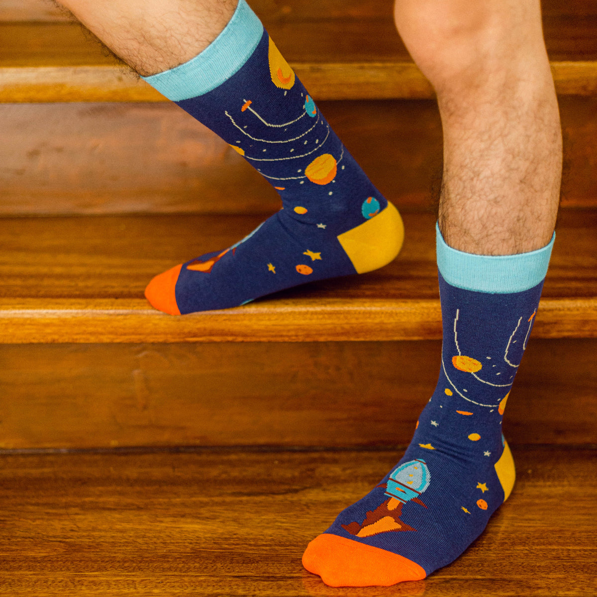 Men’s Printed Long Socks - Solar System - IDENTITY Apparel Shop