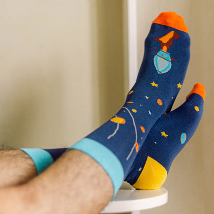 Men’s Printed Long Socks - Solar System - IDENTITY Apparel Shop