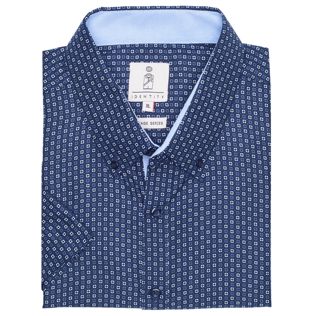K1226 Mens REGULAR FIT Heritage Prints Button Down Short Sleeve Shirt - IDENTITY Apparel Shop