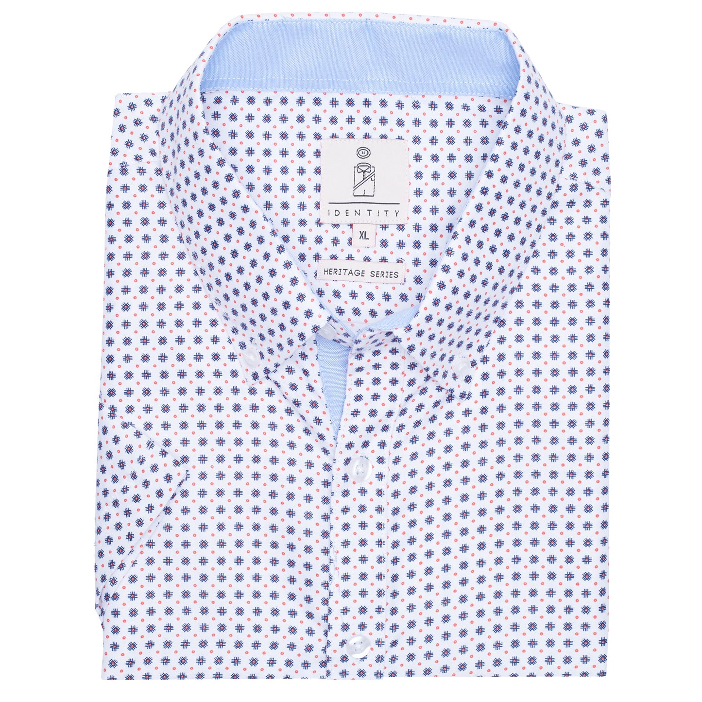 K1207 Mens REGULAR FIT Heritage Prints Button Down Short Sleeve Shirt - IDENTITY Apparel Shop