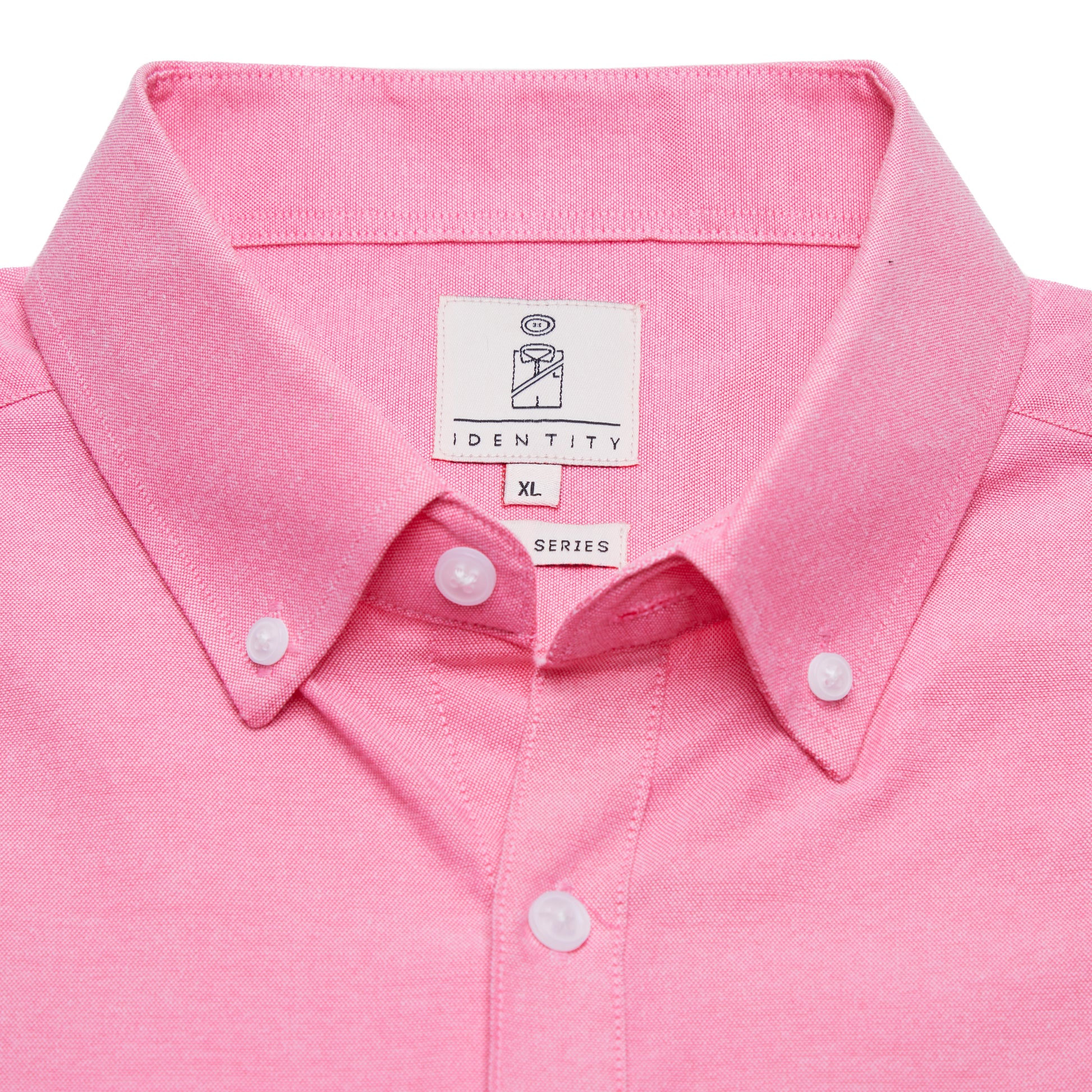 Mens REGULAR FIT Oxford Series Button Down Long Sleeve BUBBLE GUM Shirt - IDENTITY Apparel Shop