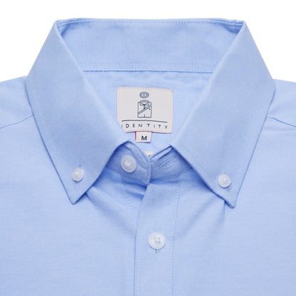 Mens REGULAR FIT Oxford Series Button Down Short Sleeve LIGHT BLUE Shirt - IDENTITY Apparel Shop