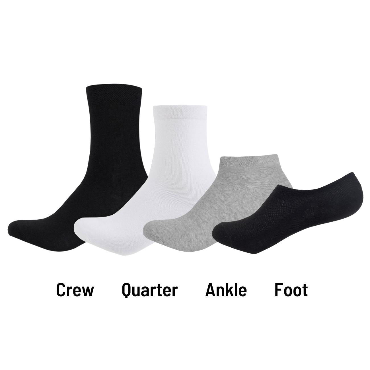 Basic Plain Quarter Length Cotton Socks - IDENTITY Apparel Shop