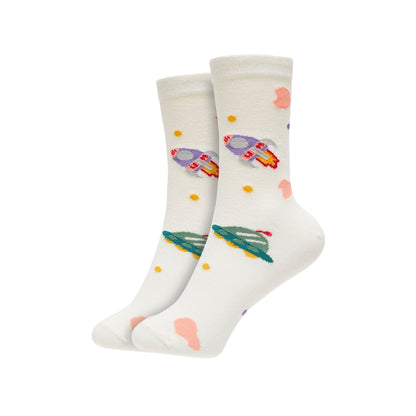 Womens Astro Series Crew Length Printed Socks - IDENTITY Apparel Shop