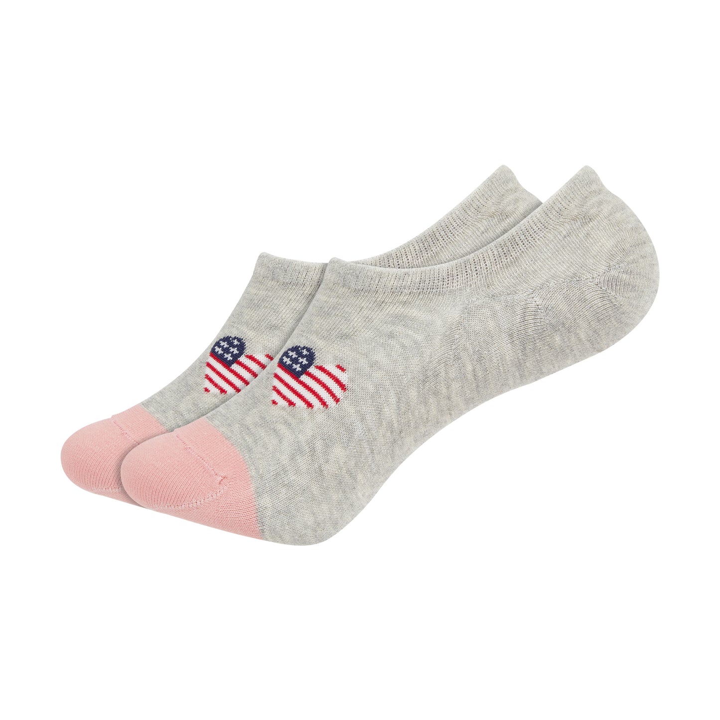 Women's Invisible Foot Socks 4-in-1 Set with USA Heart Print - IDENTITY Apparel Shop