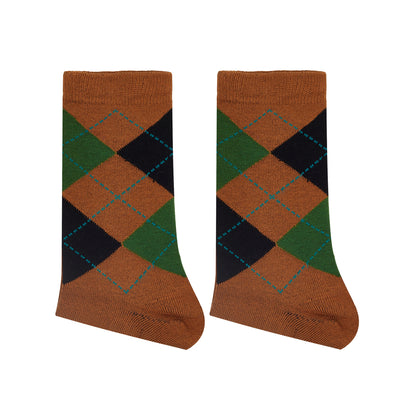 Womens Argyle Printed Crew Length Socks - IDENTITY Apparel Shop