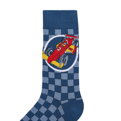 Race Car Printed Crew Length Socks - IDENTITY Apparel Shop
