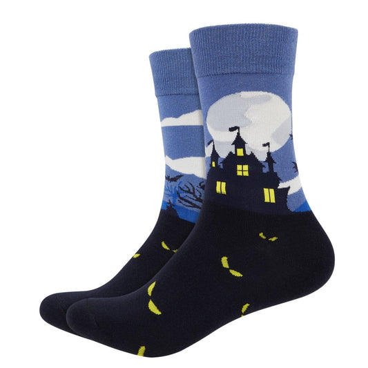 Spooky Nights Printed Crew Length Socks - IDENTITY Apparel Shop