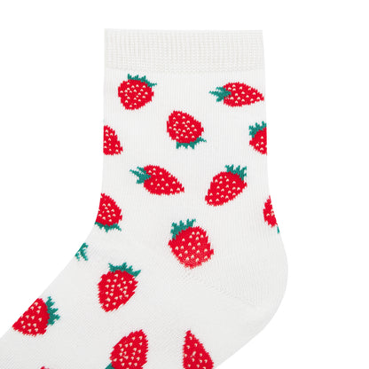 Womens Strawberry Printed Quarter Length Socks - IDENTITY Apparel Shop