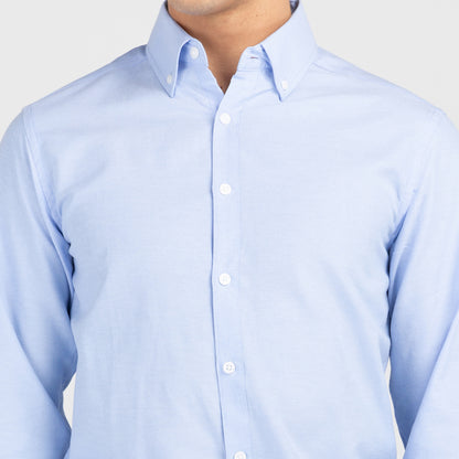 Mens REGULAR FIT Oxford Series Button Down Long Sleeve LIGHT BLUE Shirt - IDENTITY Apparel Shop