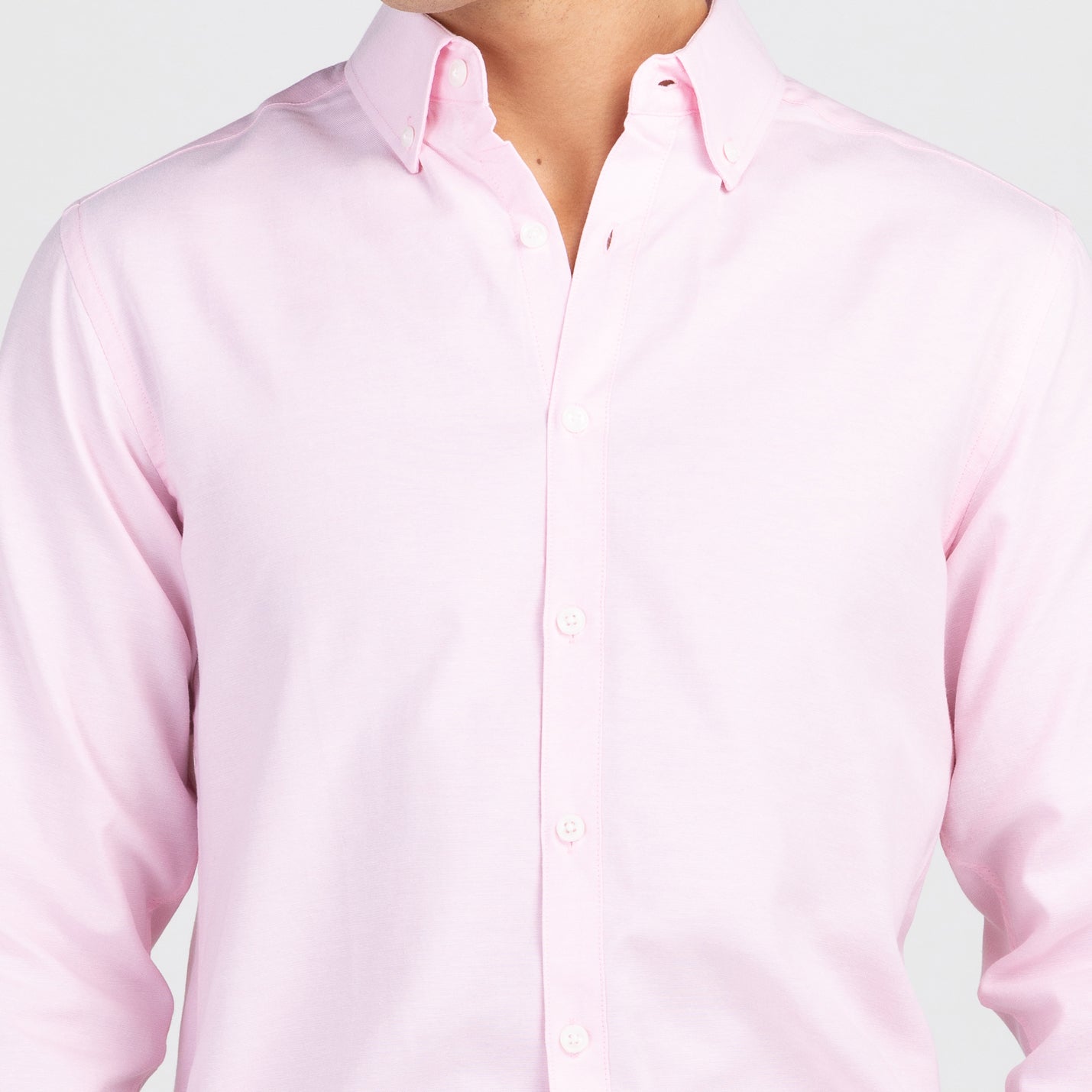 Mens REGULAR FIT Oxford Series Button Down Long Sleeve LIGHT PINK Shirt - IDENTITY Apparel Shop